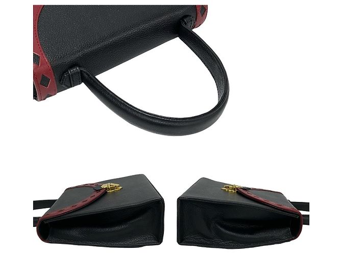 Borsa 2way in pelle con cutout Yves Saint Laurent Nero Rosso - vista 6