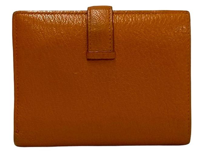 Cartera Hermès Béarn en cabra Naranja - vista 4