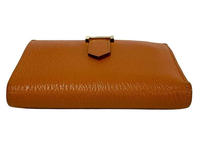 Cartera Hermès Béarn en cabra Naranja - vista 8