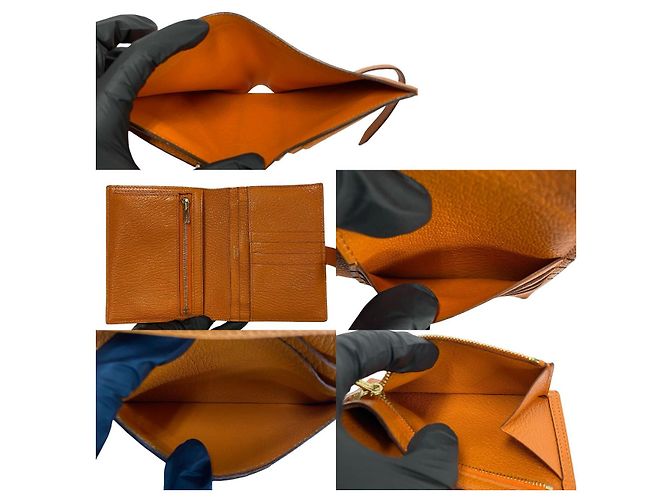 Cartera Hermès Béarn en cabra Naranja - vista 9