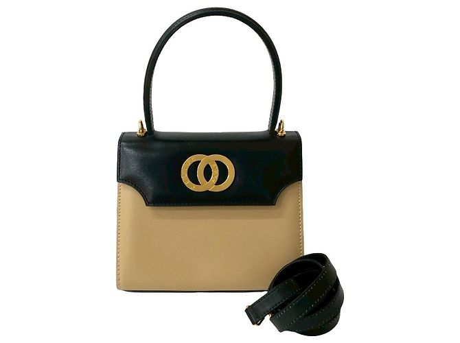 Céline Borsa a 2 modi in pelle di vitello CELINE Borsa a tracolla Nero Beige - vista 2