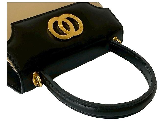 Céline Borsa a 2 modi in pelle di vitello CELINE Borsa a tracolla Nero Beige - vista 5