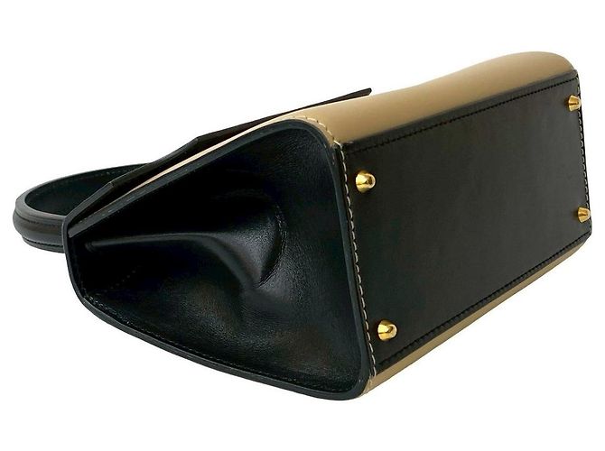Céline Borsa a 2 modi in pelle di vitello CELINE Borsa a tracolla Nero Beige - vista 8