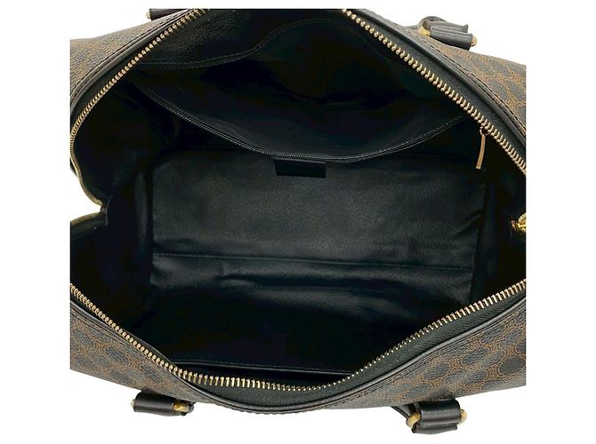 Céline Celine Macadam Triomphe Lederhandtasche Braun Schwarz - Ansicht 10