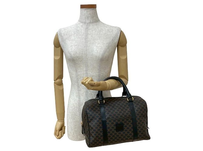 Céline Celine Macadam Triomphe Lederhandtasche Braun Schwarz - Ansicht 3
