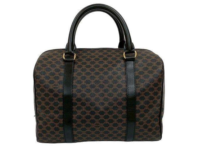 Céline Celine Macadam Triomphe Lederhandtasche Braun Schwarz - Ansicht 4