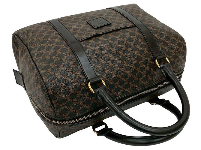 Céline Celine Macadam Triomphe Lederhandtasche Braun Schwarz - Ansicht 5