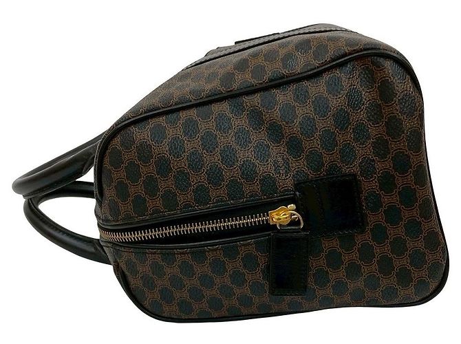 Céline Celine Macadam Triomphe Lederhandtasche Braun Schwarz - Ansicht 6