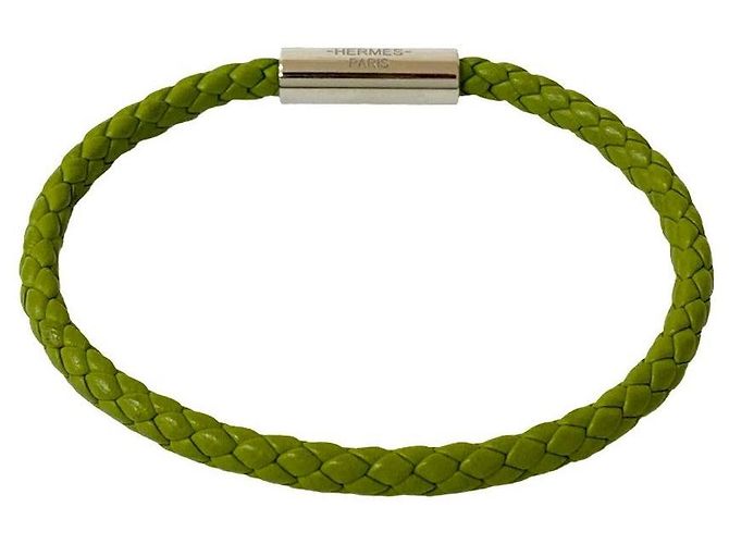 Bracciale in pelle Goliath di Hermès Verde - vista 5