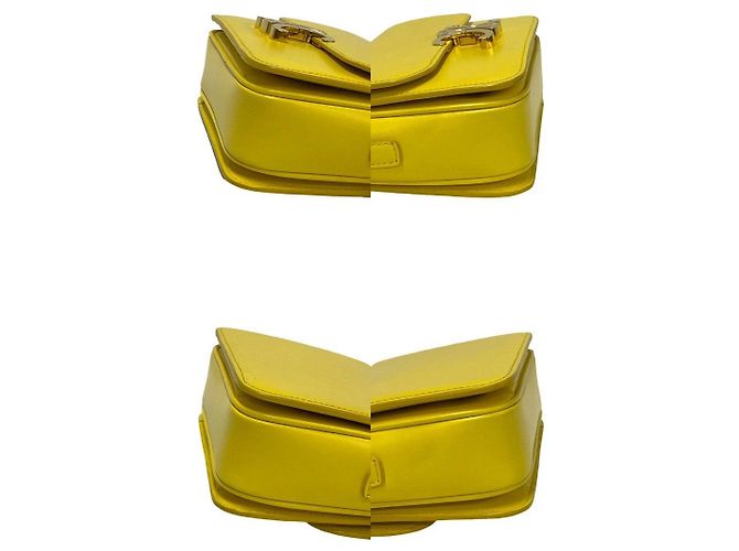 Céline Borsa a spalla in pelle di vitello Teen Triomphe di CELINE Giallo - vista 8