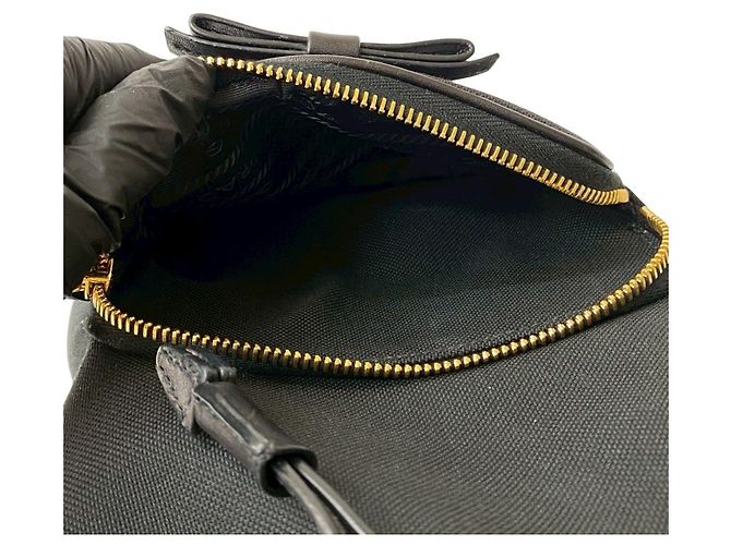 Borsa 2 in 1 in tela e pelle Prada Duet Nero - vista 11