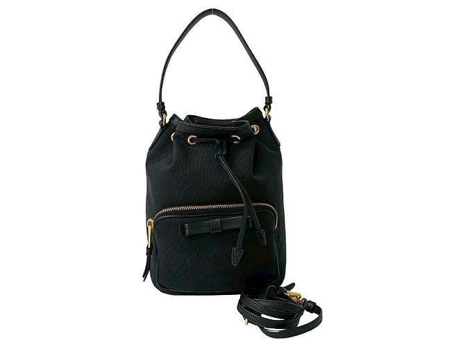 Borsa 2 in 1 in tela e pelle Prada Duet Nero - vista 2