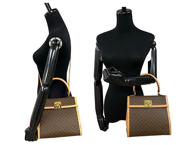 Céline Celine Macadam Triomphe leather PVC 2way bag Brown Beige - view 3