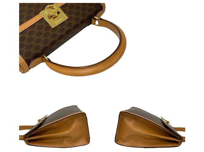 Céline Celine Macadam Triomphe leather PVC 2way bag Brown Beige - view 6
