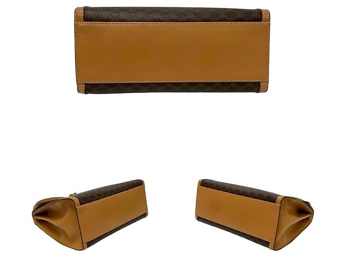 Céline Celine Macadam Triomphe leather PVC 2way bag Brown Beige - view 7