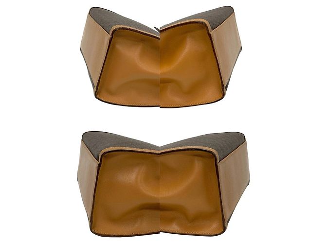Céline Celine Macadam Triomphe leather PVC 2way bag Brown Beige - view 8