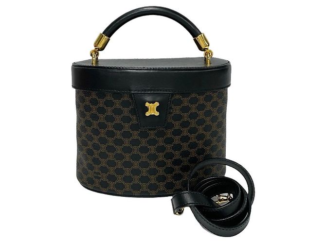 Céline Borsa a tracolla 2way Celine Macadam Triomphe PVC Leather Marrone Nero - vista 2