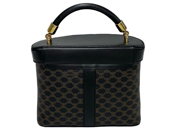 Céline Borsa a tracolla 2way Celine Macadam Triomphe PVC Leather Marrone Nero - vista 5