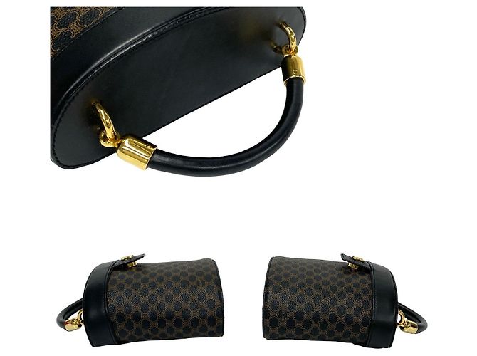 Céline Borsa a tracolla 2way Celine Macadam Triomphe PVC Leather Marrone Nero - vista 6