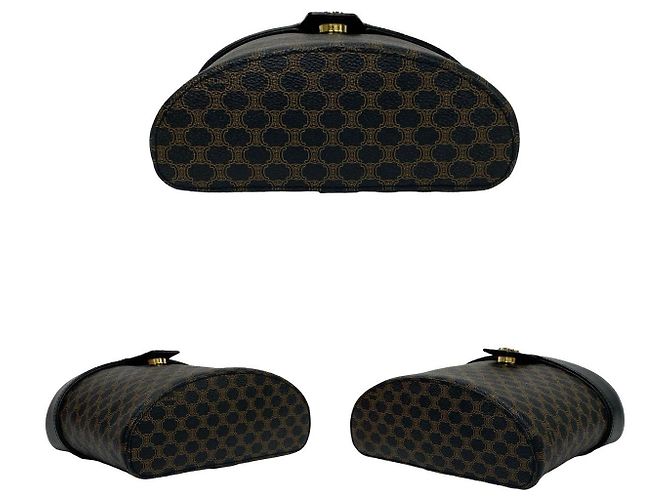 Céline Borsa a tracolla 2way Celine Macadam Triomphe PVC Leather Marrone Nero - vista 7