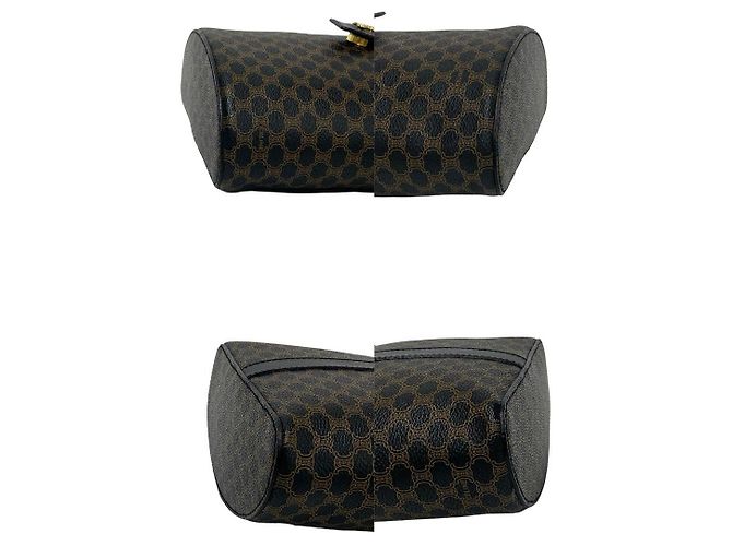 Céline Borsa a tracolla 2way Celine Macadam Triomphe PVC Leather Marrone Nero - vista 8