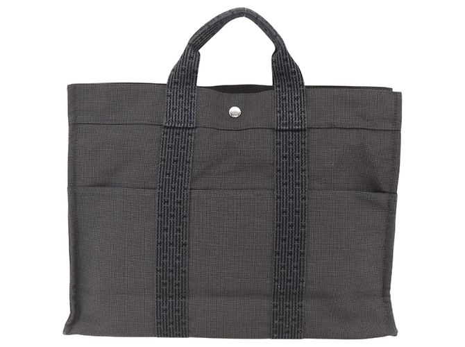 Bolso Fourre-tout Herline de lona Hermès Castaño - vista 2