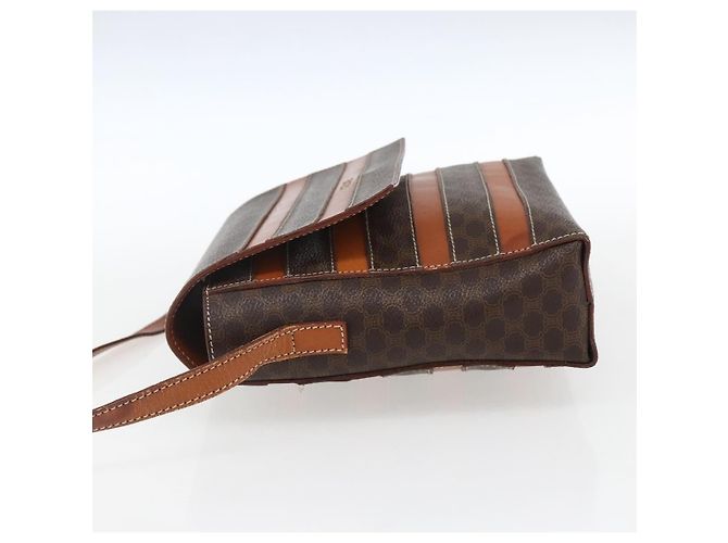 Céline Celine Vintage Macadam Canvas and Leather Marrone - vista 3