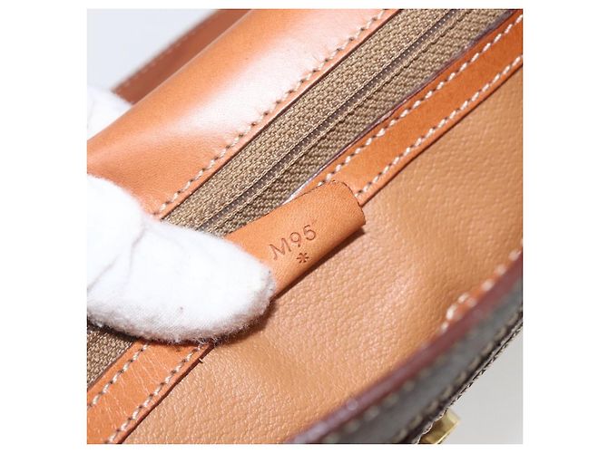 Céline Celine Vintage Macadam Canvas and Leather Marrone - vista 7