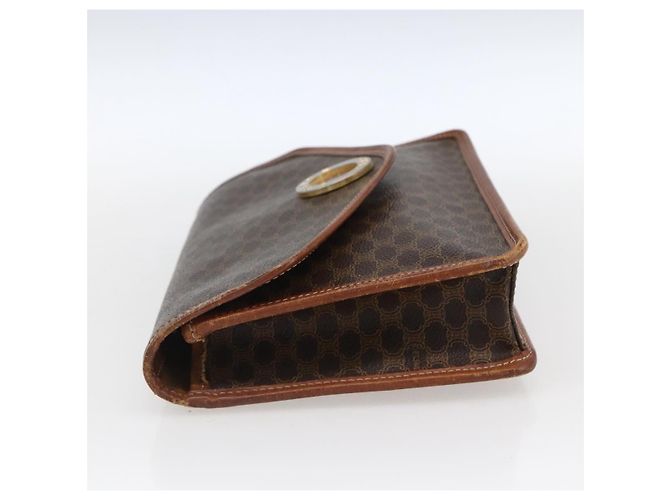 Céline Celine Circle Logo Macadam Canvas and Leather Marrone - vista 3