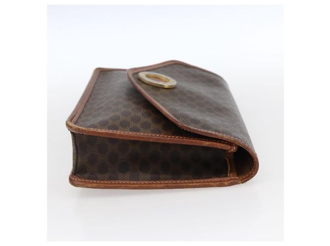 Céline Celine Circle Logo Macadam Canvas and Leather Marrone - vista 4