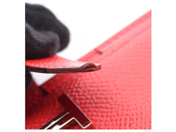 Hermès Bearn Soufflet Bi-Fold Langbörse Rot - Ansicht 10