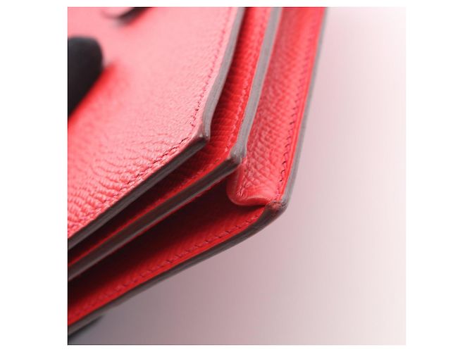 Hermès Bearn Soufflet Bi-Fold Langbörse Rot - Ansicht 12