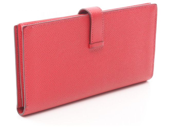 Hermès Bearn Soufflet Bi-Fold Langbörse Rot - Ansicht 2
