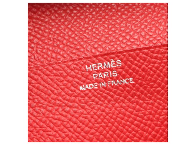 Hermès Bearn Soufflet Bi-Fold Langbörse Rot - Ansicht 4