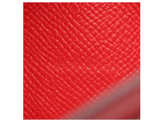 Hermès Bearn Soufflet Bi-Fold Langbörse Rot - Ansicht 5