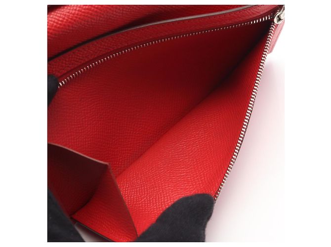 Hermès Bearn Soufflet Bi-Fold Langbörse Rot - Ansicht 6