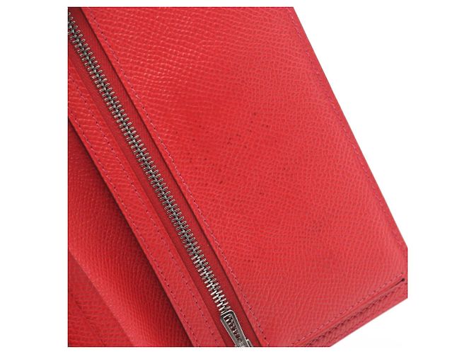 Hermès Bearn Soufflet Bi-Fold Langbörse Rot - Ansicht 7