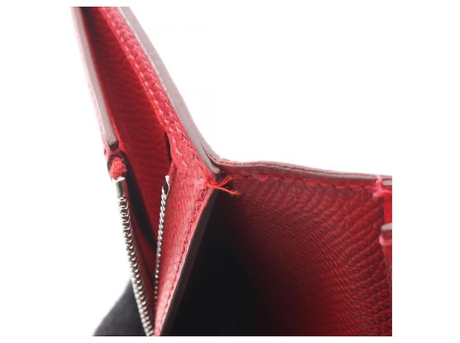 Hermès Bearn Soufflet Bi-Fold Langbörse Rot - Ansicht 8