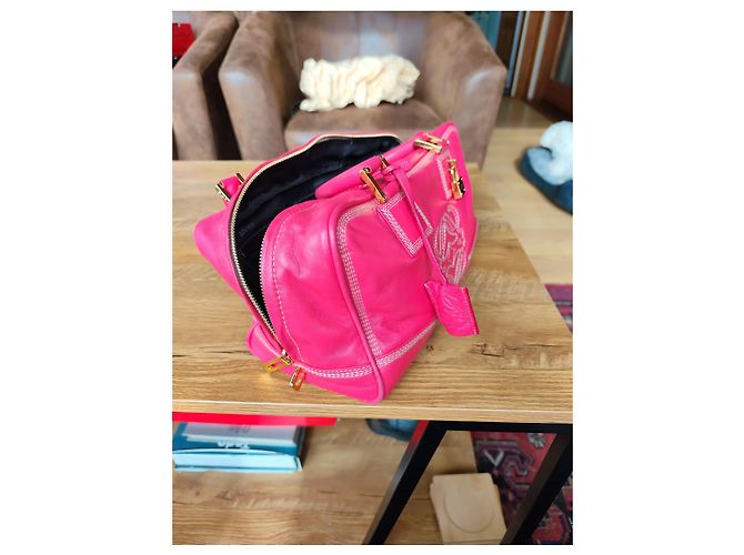 Borsa Loewe Amazona 36 in pelle corallo - vista 5