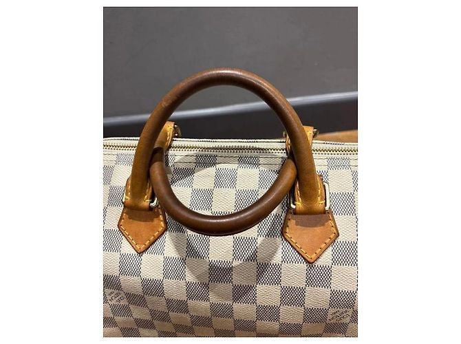 Borsa Louis Vuitton Speedy 35 Damier Azur in tela Damier ebene - vista 10