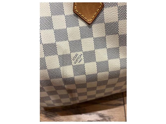 Borsa Louis Vuitton Speedy 35 Damier Azur in tela Damier ebene - vista 11
