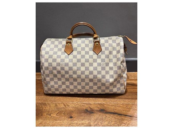 Borsa Louis Vuitton Speedy 35 Damier Azur in tela Damier ebene - vista 2