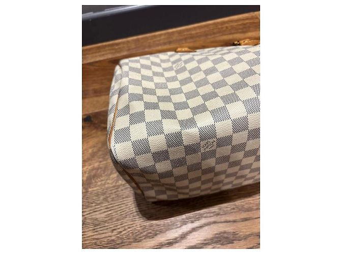 Borsa Louis Vuitton Speedy 35 Damier Azur in tela Damier ebene - vista 6