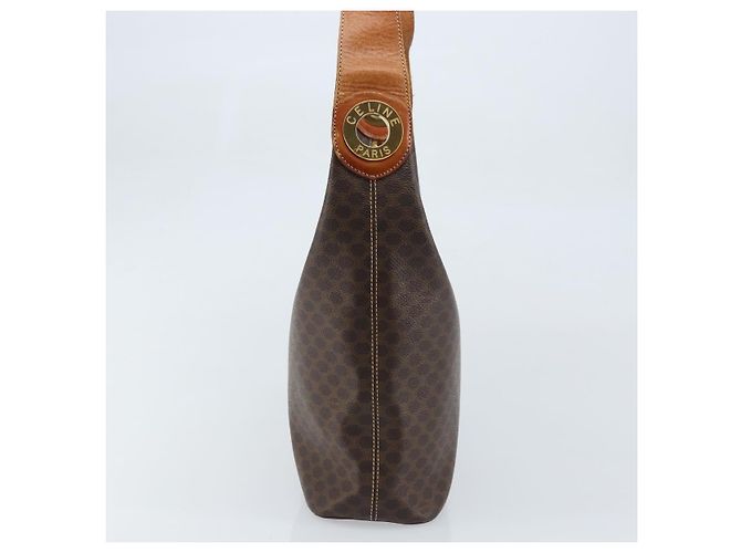 Céline Celine Vintage Macadam Canvas and Leather Marrone - vista 3