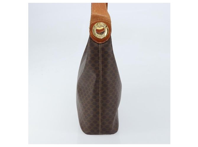 Céline Celine Vintage Macadam Canvas and Leather Marrone - vista 4