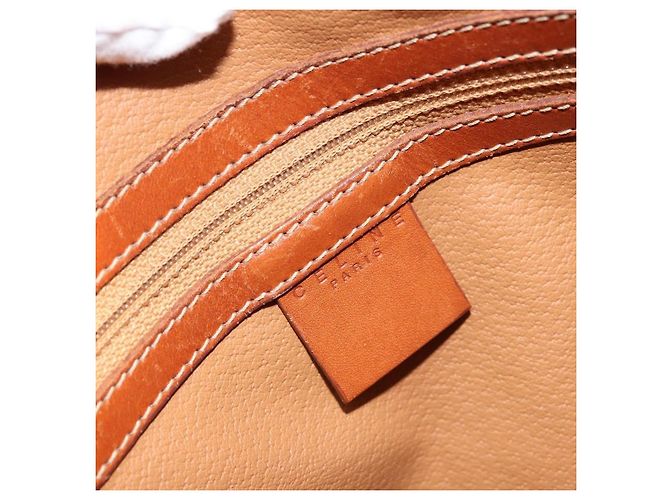 Céline Celine Vintage Macadam Canvas and Leather Marrone - vista 6