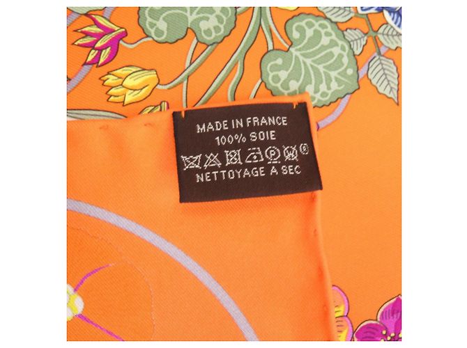 Silk In Bufanda de seda Carré 90 Planifleurs de Hermès Naranja - vista 6
