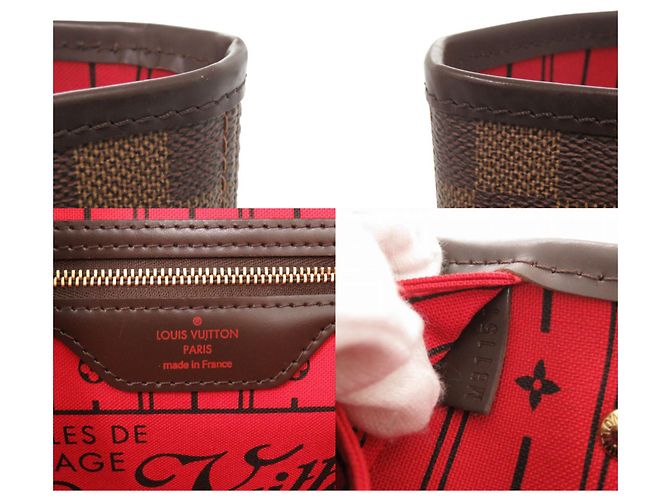 Borsa tote Louis Vuitton Neverfull PM Damier Cerise Fuschia Damier ebene - vista 9