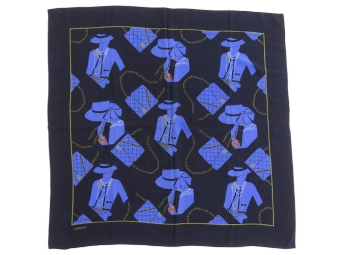 Bufanda de seda Mademoiselle de Chanel Negro Azul - vista 2