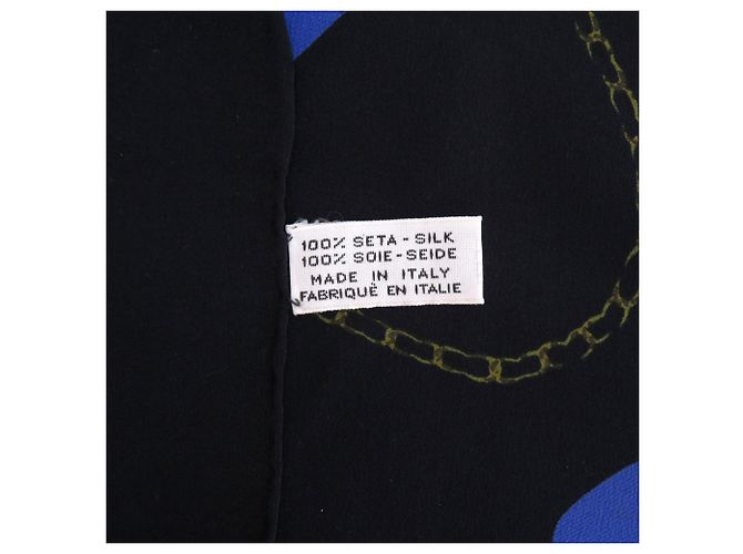 Bufanda de seda Mademoiselle de Chanel Negro Azul - vista 3